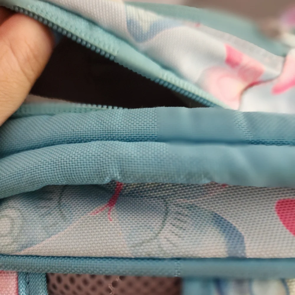 Pottery Barn Kids Blue and Pink Backpack with Butterfly Design
